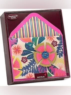 🆕Papyrus Handmade Glitter Flower Stationery Set